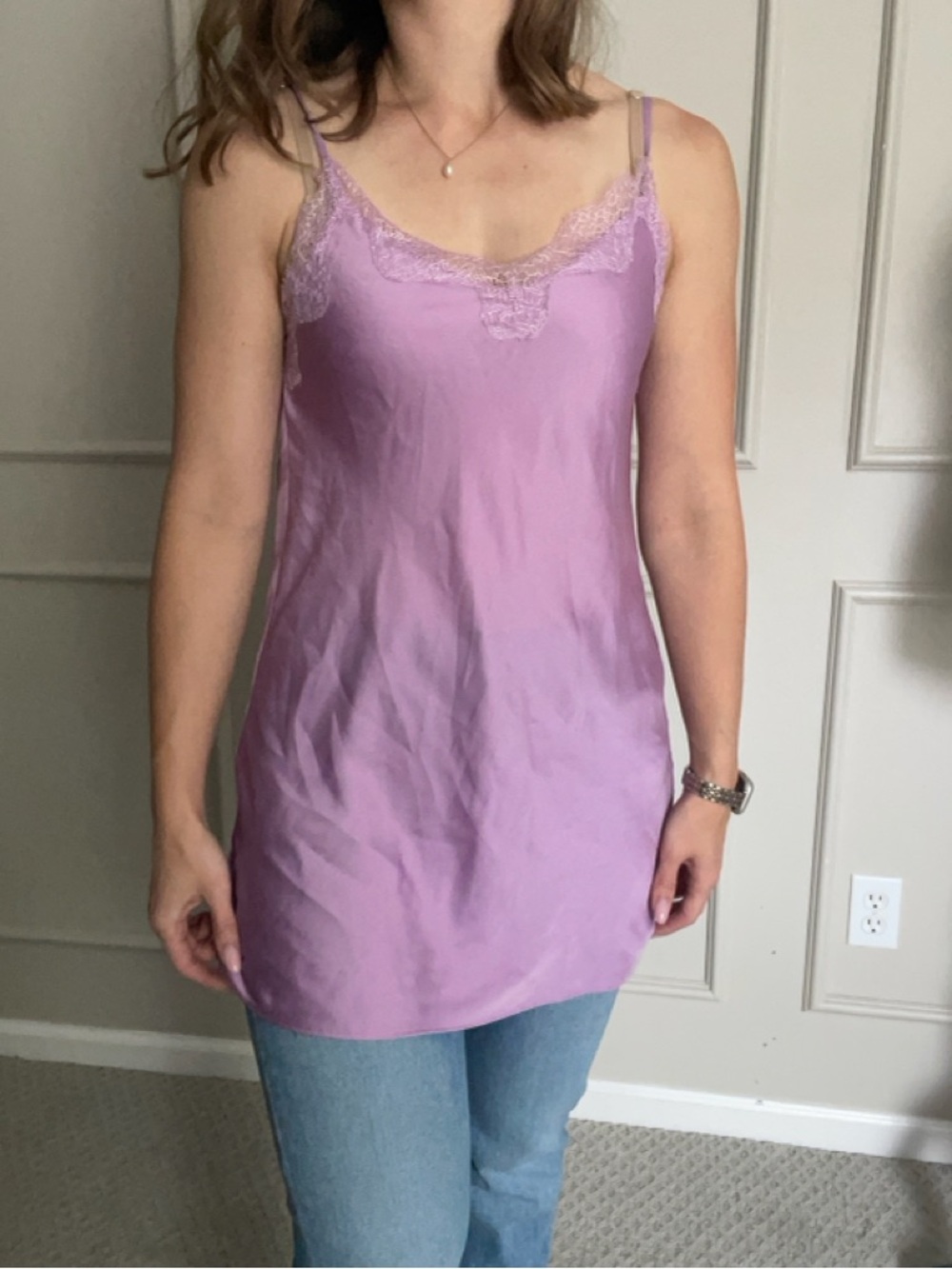 Victoria's Secret Lavender Lace-Trim Slip